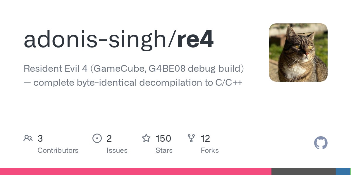 Resident Evil 4 for GameCube fully decompiled to C/C++ byte-identically