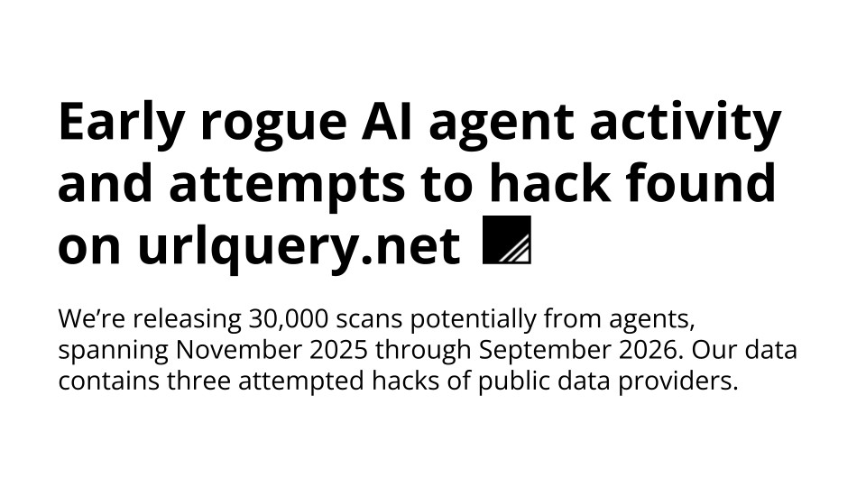 Early rogue AI agent activity and hacking attempts discovered on urlquery.net