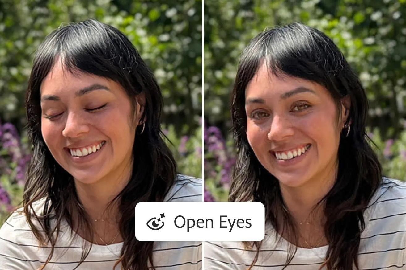 Adobe Lightroom mobile can now open closed eyes in photos with a single tap