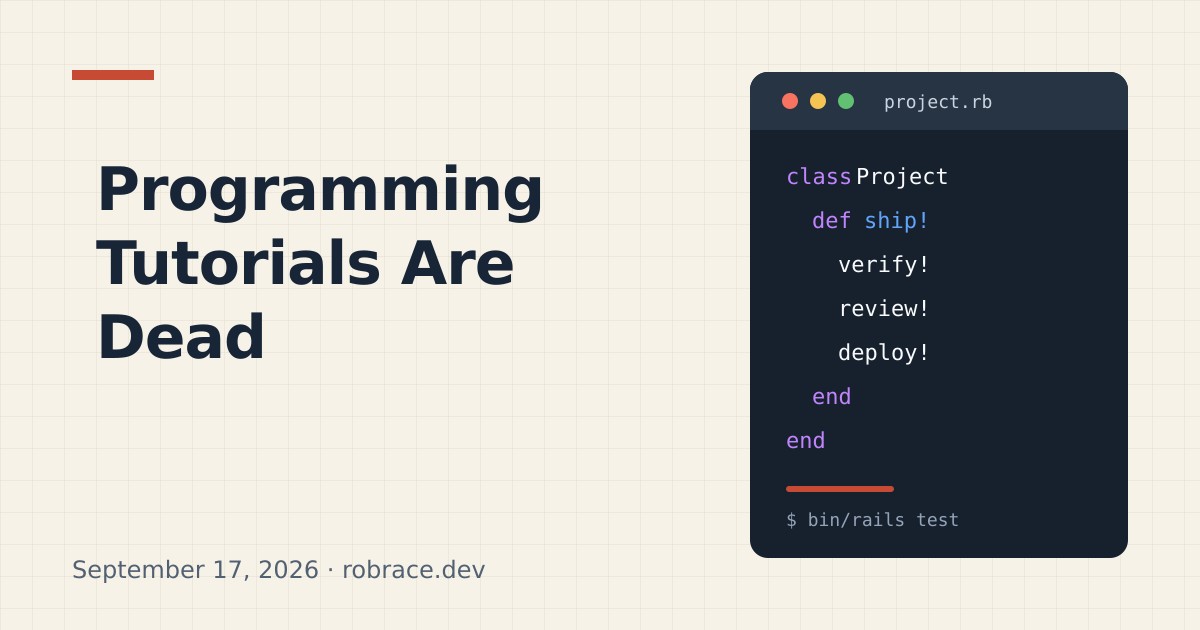 Are Programming Tutorials Dead?