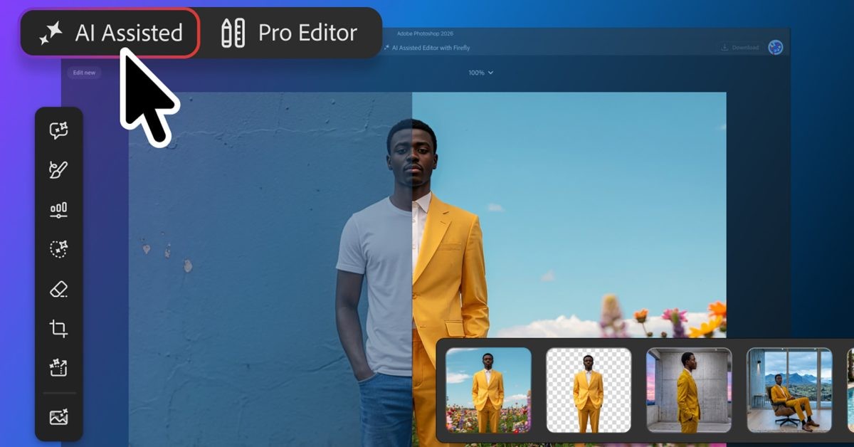 Adobe Photoshop introduces optional AI Assisted Editor mode for prompt-based workflows