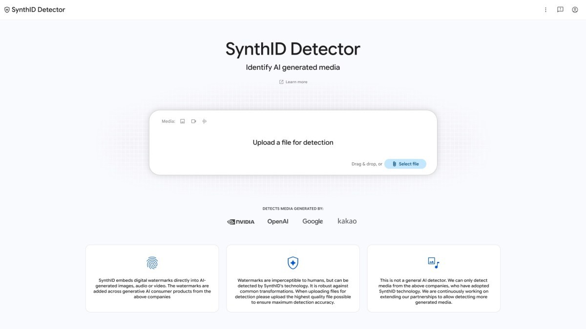 Google launches new SynthID website to identify AI-generated media
