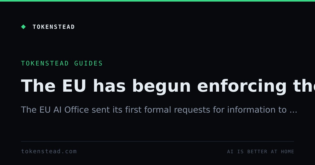 The EU has begun enforcing the AI Act: first RFIs to model providers