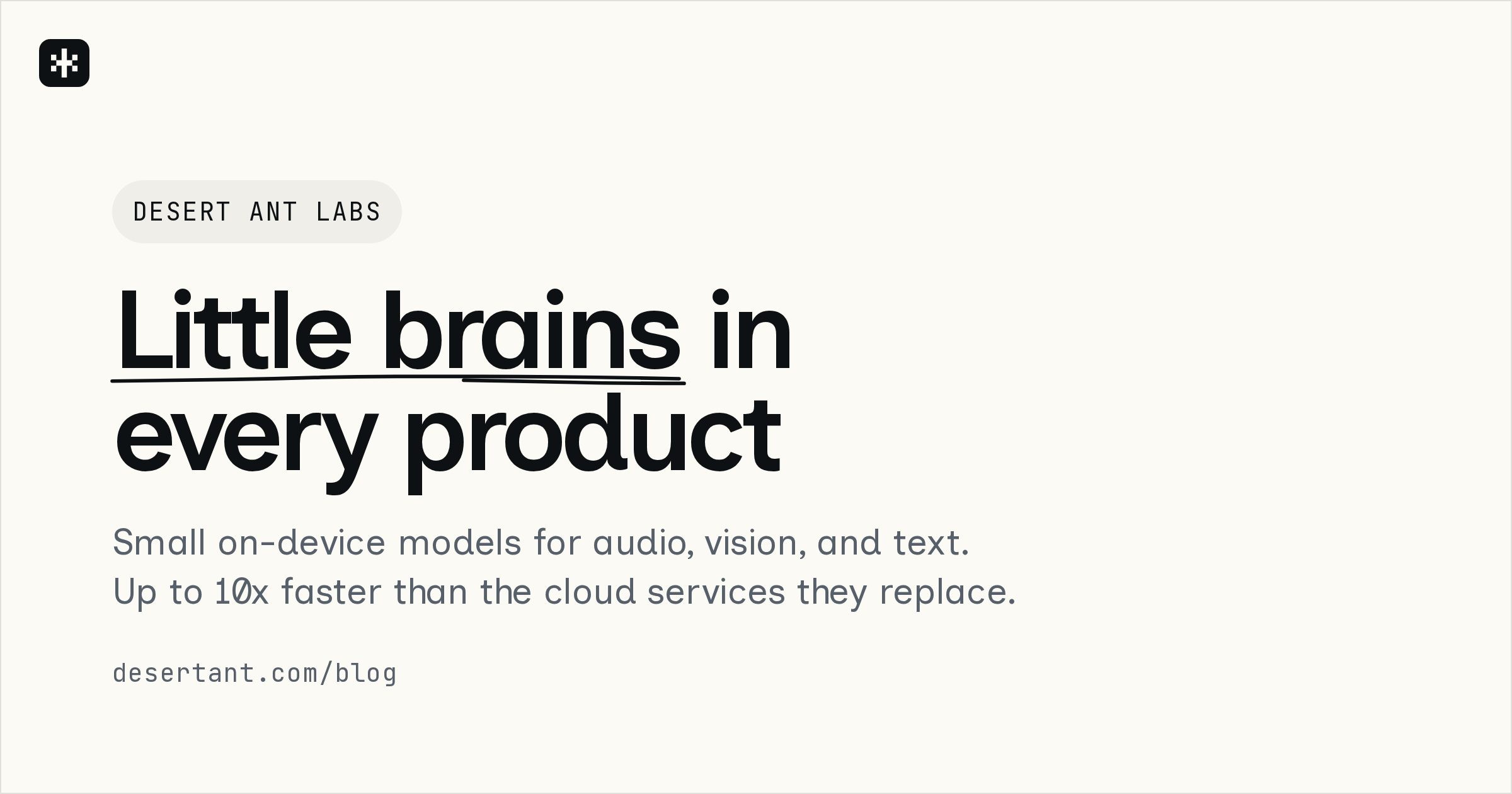 Desert Ant Labs: local, fast models that run on device